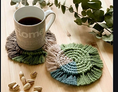 Tricolour Macrame Coasters