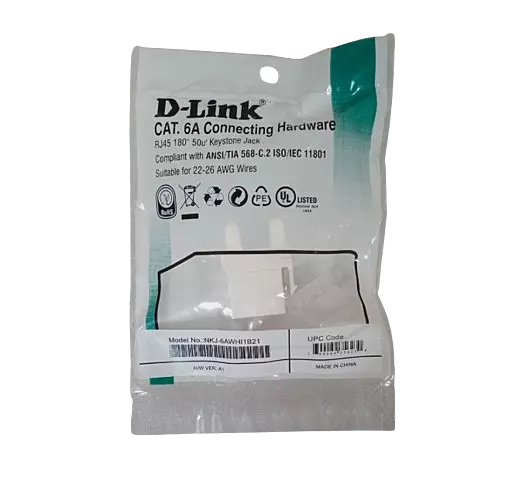 D-LINK KEYSTONE CAT6A WHITE NKJ-6AWHI1B121