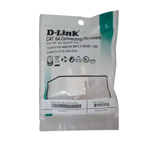 D-LINK KEYSTONE CAT6A WHITE NKJ-6AWHI1B121