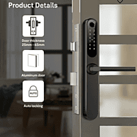 YYDAL Openable Lock Aluminium Profile Doors & Windows Digital Lock Suitable for Opening Door (Black)