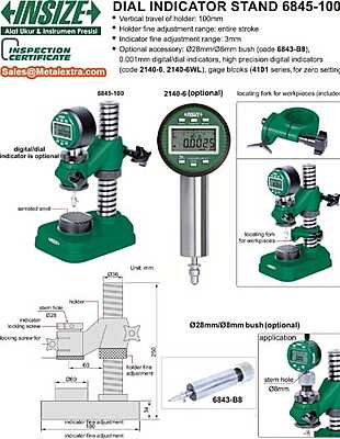 Insize 6845-100 Dial Indicator Stand