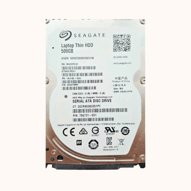 Seagate 500GB SATA 2.5 Hard Disk Drive (1KJ152-070)