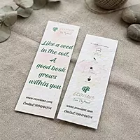 Seed paper bookmark containing seeds for planting and growing greenery Seed paper bookmark containing seeds for planting and growing greenery