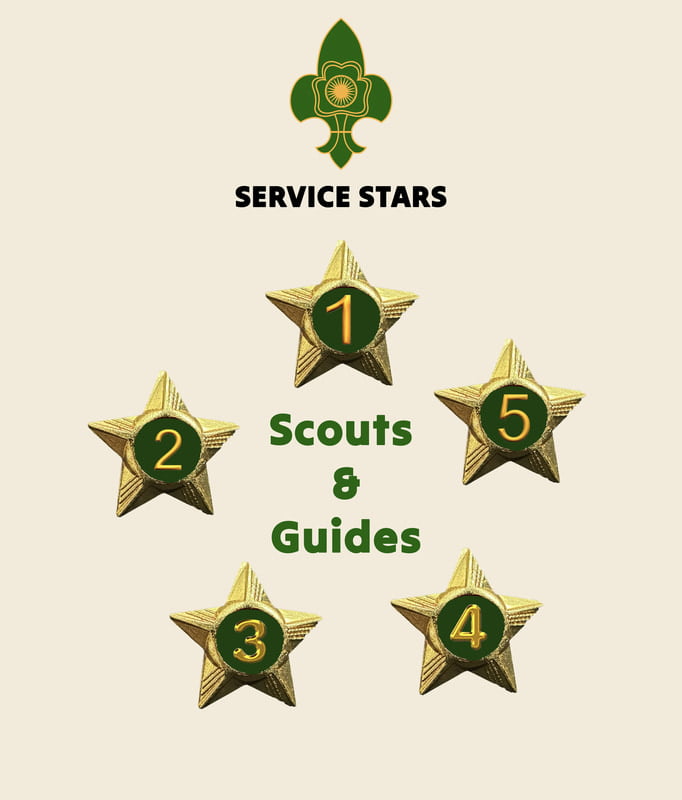 Scouts / Guides Service Stars Pins - 1 Year