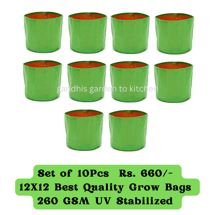 Set of 10Pcs 12X12 Best Quality Grow Bags 250 GSM UV Stabilized offer