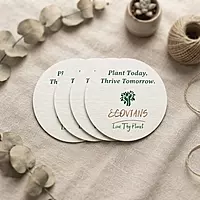 Eco-friendly plantable coaster set made from biodegradable seed paper