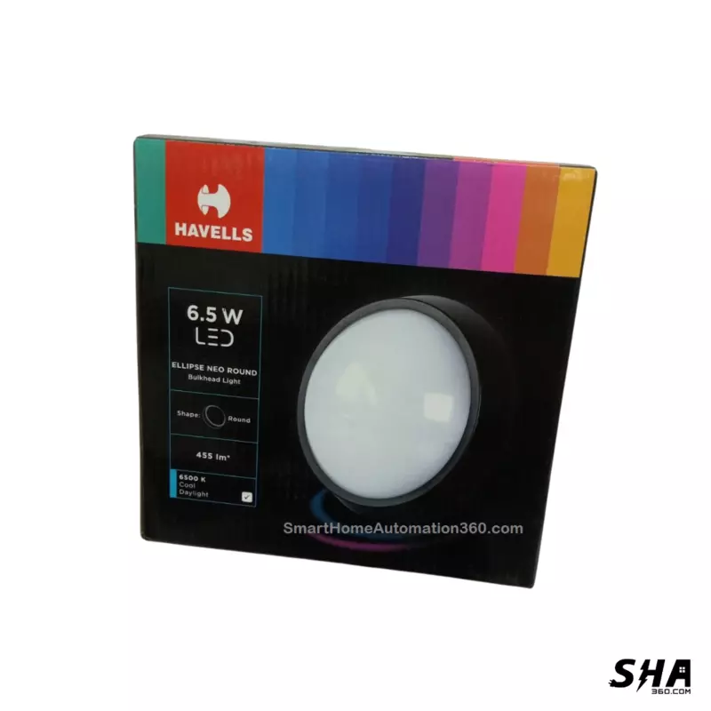 Havells 6.5W LED Bulkhead Light Round Ellipse Outdoor (White - Cool Daylight) - Sha360