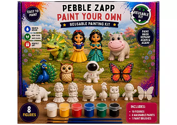 Reusable DIY Painting Kit for Kids | Dino, Princess, Hippo, Cartoon, Birds, Space & Butterfly - set of 8