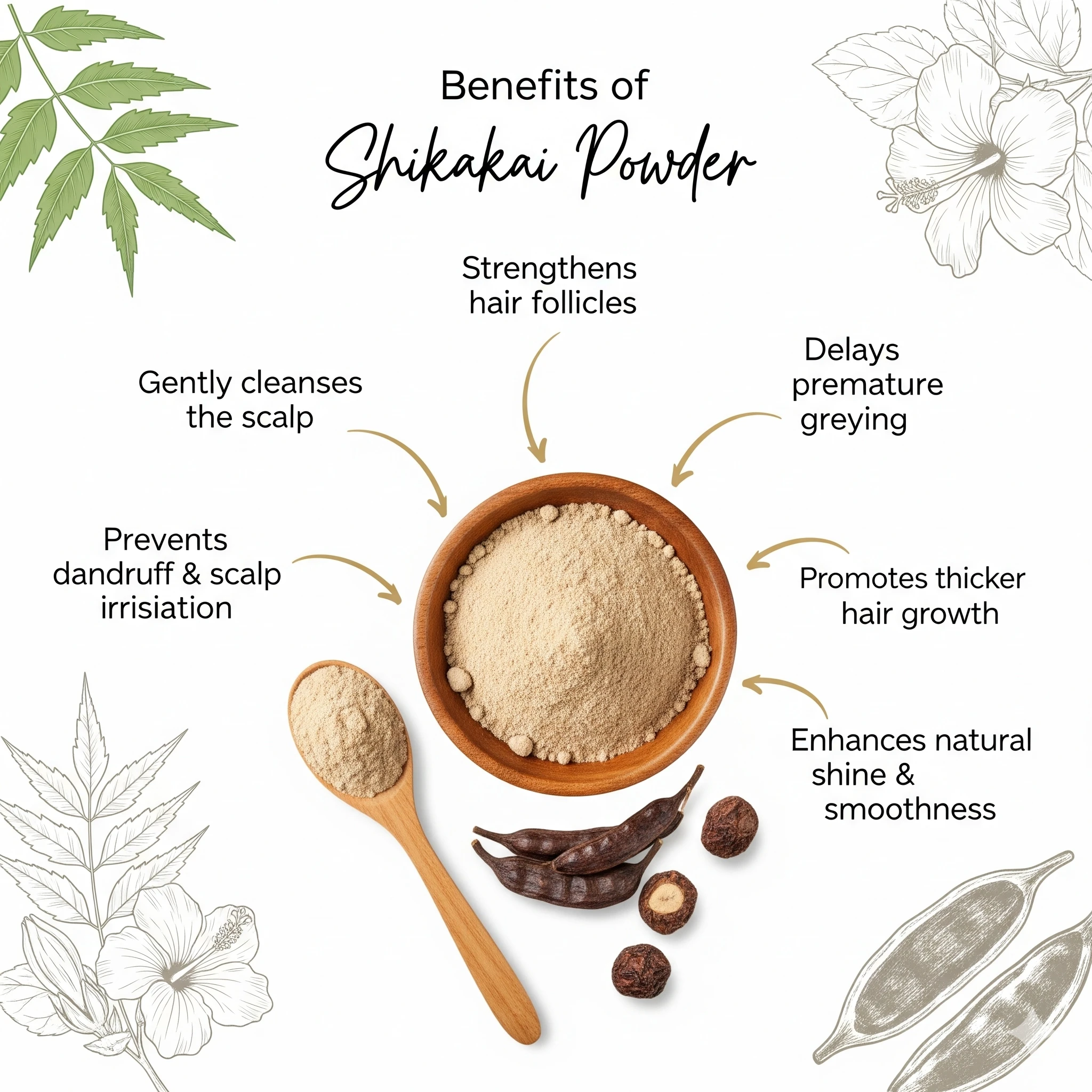 Shikakai Powder (100g) – Natural Hair Cleanser & Scalp Revitalizer for Healthy, Shiny Hair