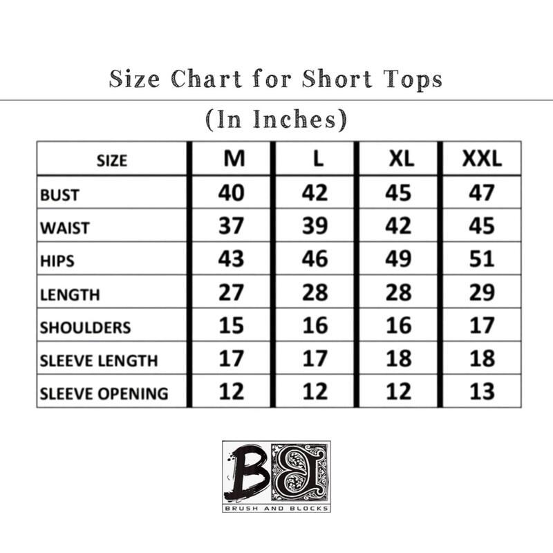 Firozi Dabu Cotton Short Top