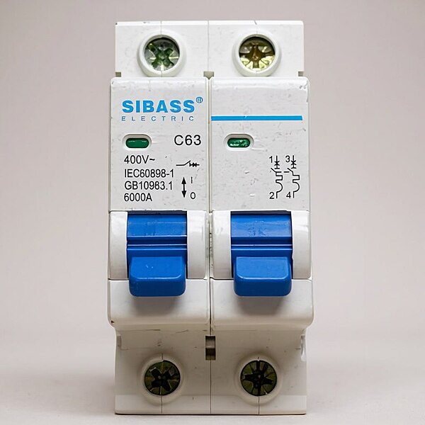 Sibass 63A 2-Pole DC MCB – 400V (Refurbished)
