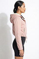 Cropped Hooded Drawstring Jacket