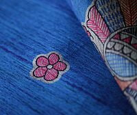 Ghicha Silk Handloom Tussar Dodger Blue Madhubani with BP