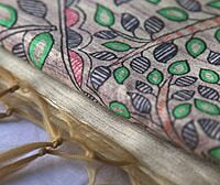 Ghicha Silk Handloom Tussar Madhubani with BP Ghicha Silk Handloom Tussar Madhubani with BP