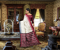 Sindoori Ikkat Tussar