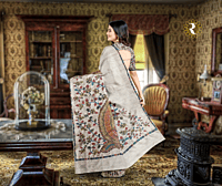 Kantha Stitch Ghicha Silk Tussar