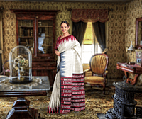 Sindoori Ikkat Tussar