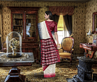 Sindoori Ikkat Tussar