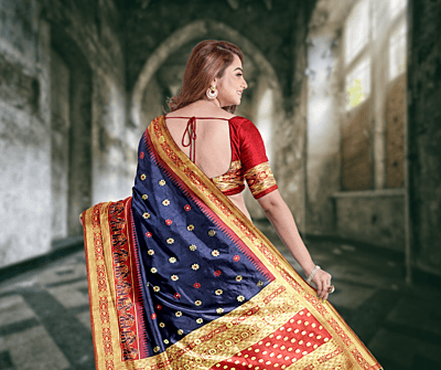 Samudrika Blue Kashmiri Silk