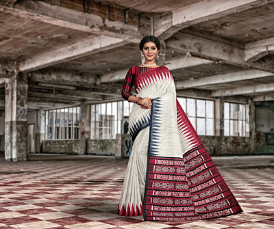 Sindoori Ikkat Tussar