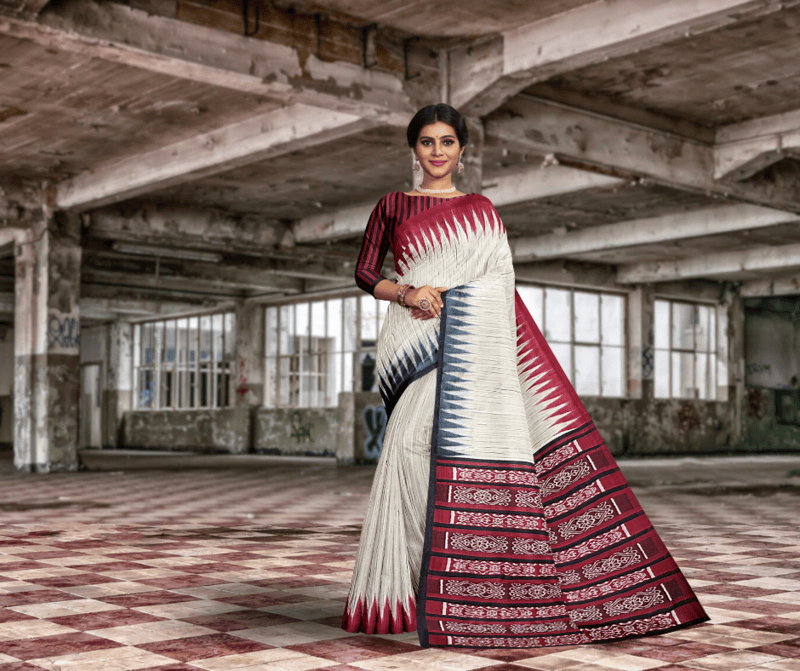 Sindoori Ikkat Tussar