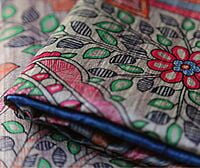 Ghicha Silk Handloom Tussar Dodger Blue Madhubani with BP