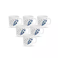 La Opala Diva, Pearl Collection Opal Glass Crockery | Coffee Mug Regular, Set of 6 for Tea & Coffee