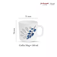 La Opala Diva, Pearl Collection Opal Glass Crockery | Coffee Mug Regular, Set of 6 for Tea & Coffee