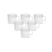 La Opala Diva, Velvett Collection Opal Glass Crockery  Set of 6 for Tea & Coffee