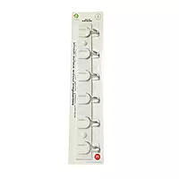 Heavy White Glass Sticky 6pc Strip Hook