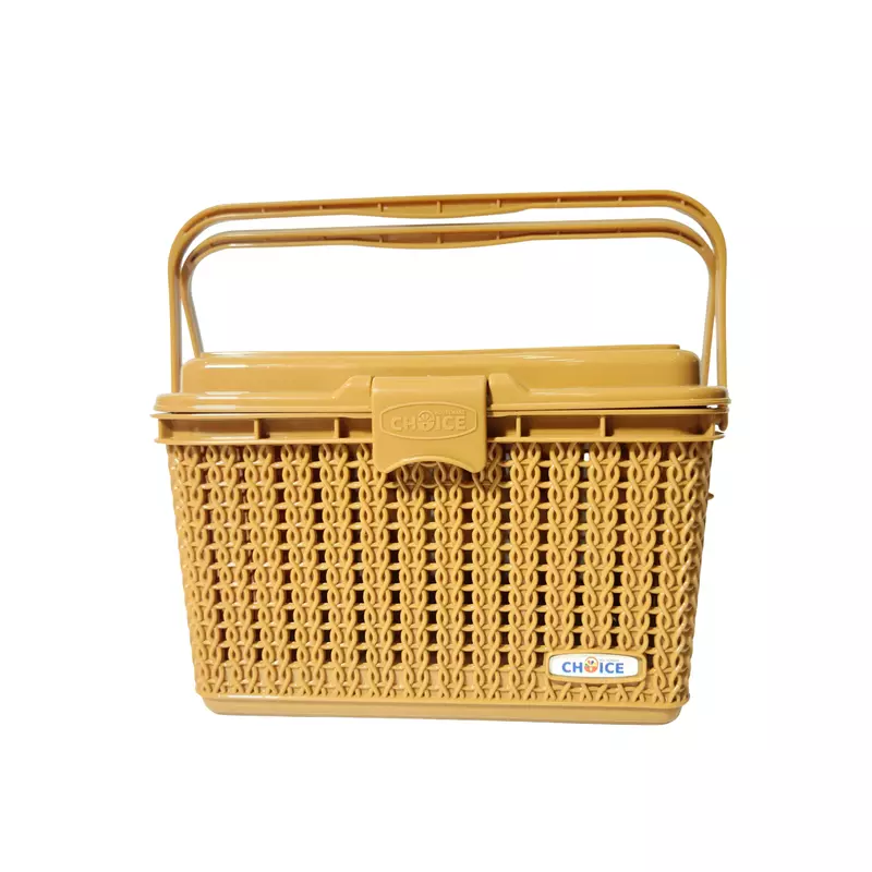 Multipurpose Storage Plastic Basket with Lid and Handle