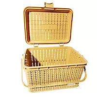 Multipurpose Storage Plastic Basket with Lid and Handle