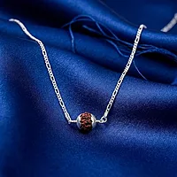 Silver Chain with Rudraksha Pendent