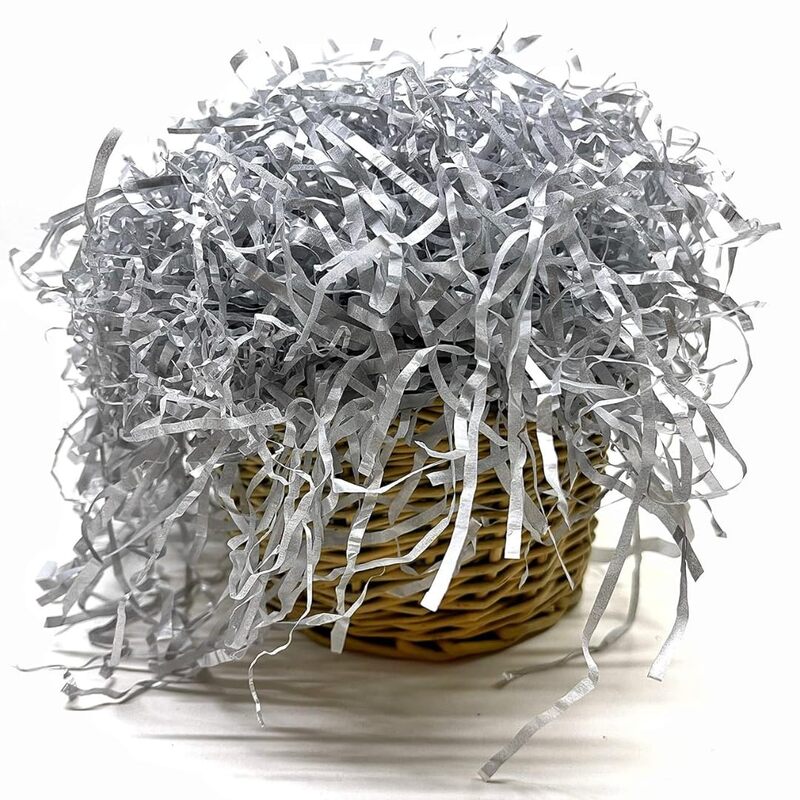 Silver Shredded Paper Filler for Gift Packaging, Hampers & Crafts | Buy Online
