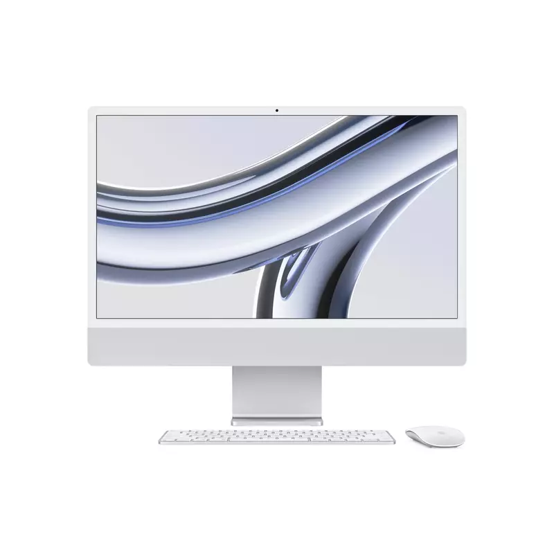 Apple iMac (Apple M3 Chip/ 8-core CPU/ 8GB RAM/ 256GB SSD/ 24-inch (60.96 cm) 4.5K Retina display / 8-core GPU/ macOS/ Silver) | MQR93HN/A
