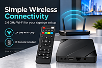 H313 RTC 2GB/16GB Android 10 Signage Media Player โ Slim Case, IR Remote, 2.4G Wi-Fi, OEM Boot Logo H313 RTC 2GB/16GB Android 10 Signage Media Player โ Slim Case, IR Remote, 2.4G Wi-Fi, OEM Boot Logo
