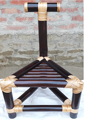 Single bamboo triangle chair