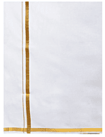 Mens Single Dhoti with Gold Jari