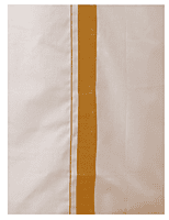 Mens Single Dhoti white with Gold jari 1 1/2" Aruthra