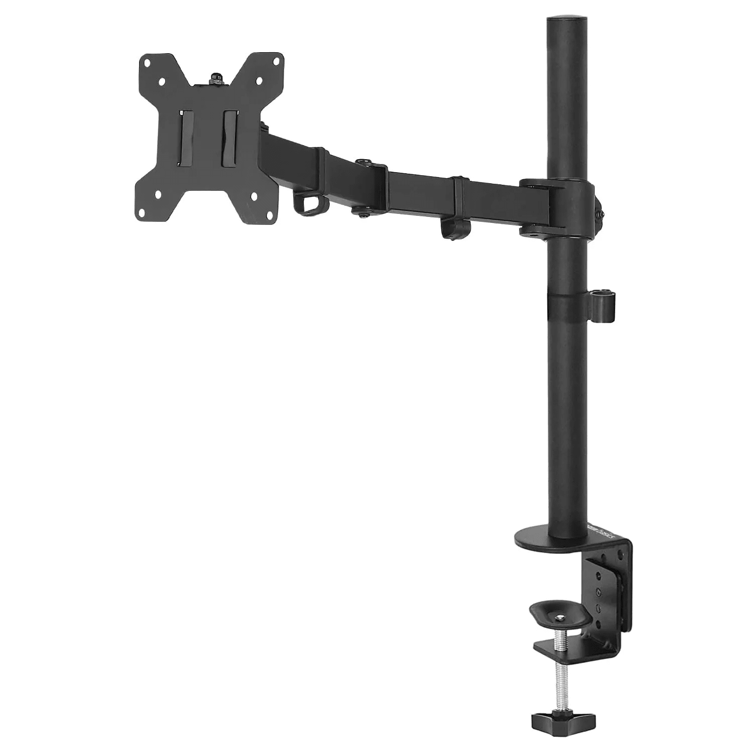 Single Monitor Desk Stand Height Adjustable Arm Mount with Screw-Type Leg Base – Full Motion