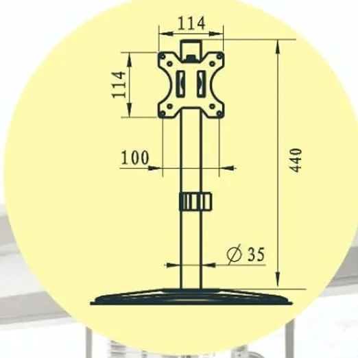 Single Monitor Stand LED Screen Height Adjustable Arm Mount with Stable Leg Base