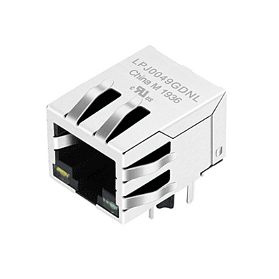 Single Port RJ45 Ethernet Connectors with Rectifier Bridge, 10/100 Base-T Integrated Magnetics - LPJ0049GDNL