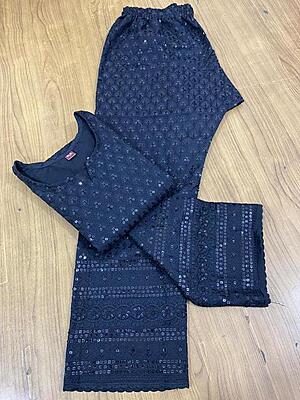 Single Tone Kurti Palazzo-Black Single Tone Kurti Palazzo-Black