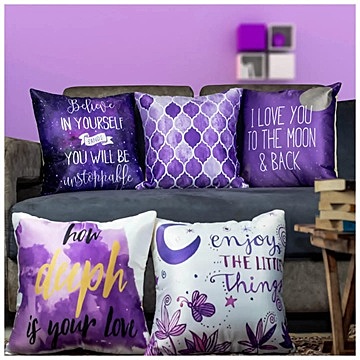 SingleTone Digital Printed Cushion Cover Set of 5