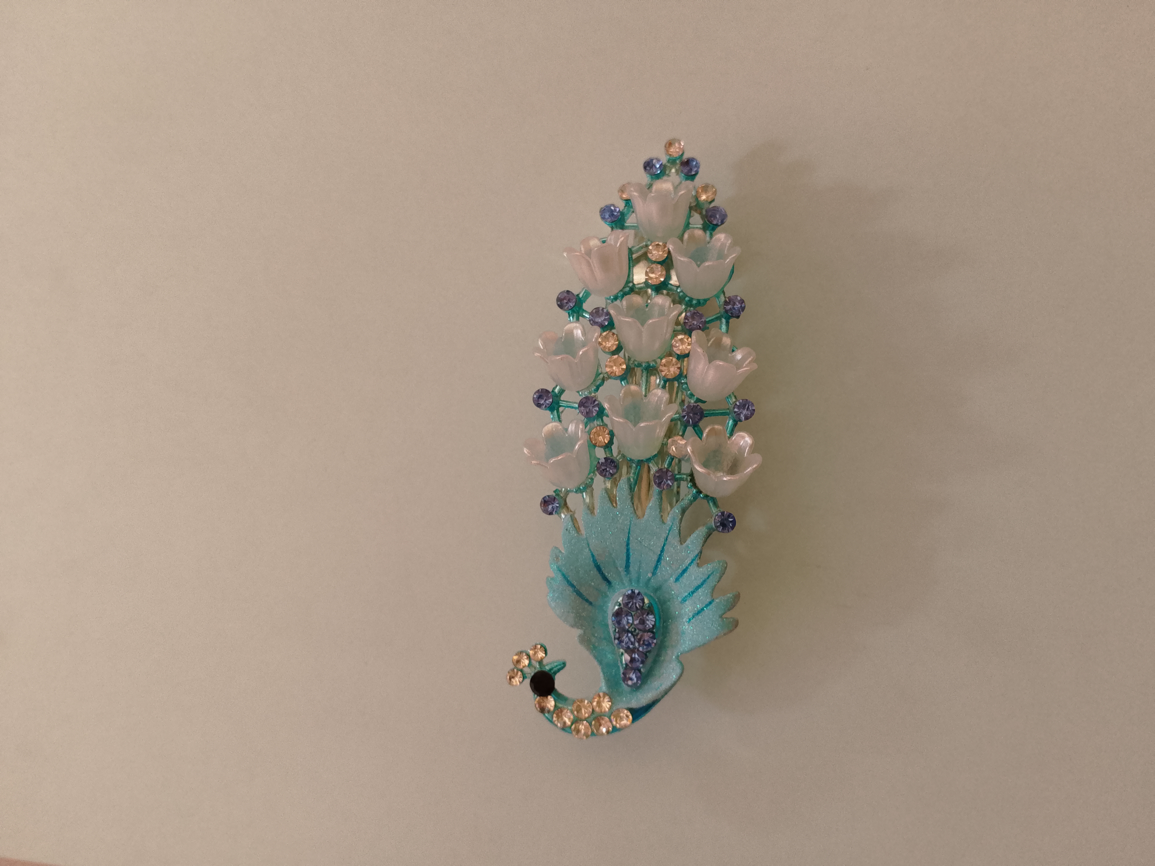 Sky Blue Peacock Hair Clip
