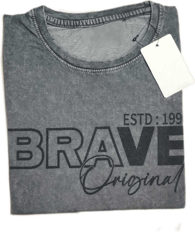 Slate Gray Wash Round Neck Tshirt