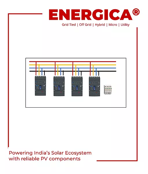 Combiner Box 4 In 1 Out With MCCB 100A X 4