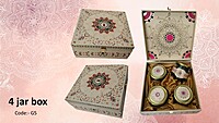 Luxury Decorative 4 Jar MDF Box Luxury Decorative 4 Jar MDF Box