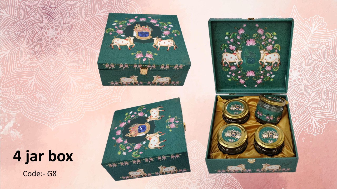 Luxury Decorative 4 Jar MDF Box Luxury Decorative 4 Jar MDF Box