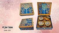 Luxury Decorative 4 Jar MDF Box Luxury Decorative 4 Jar MDF Box